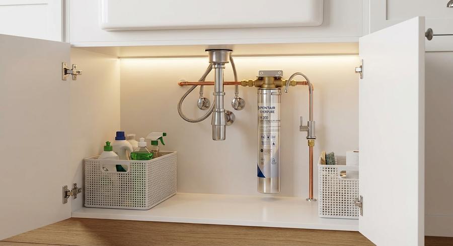 Everpure H-300 installed under kitchen sink