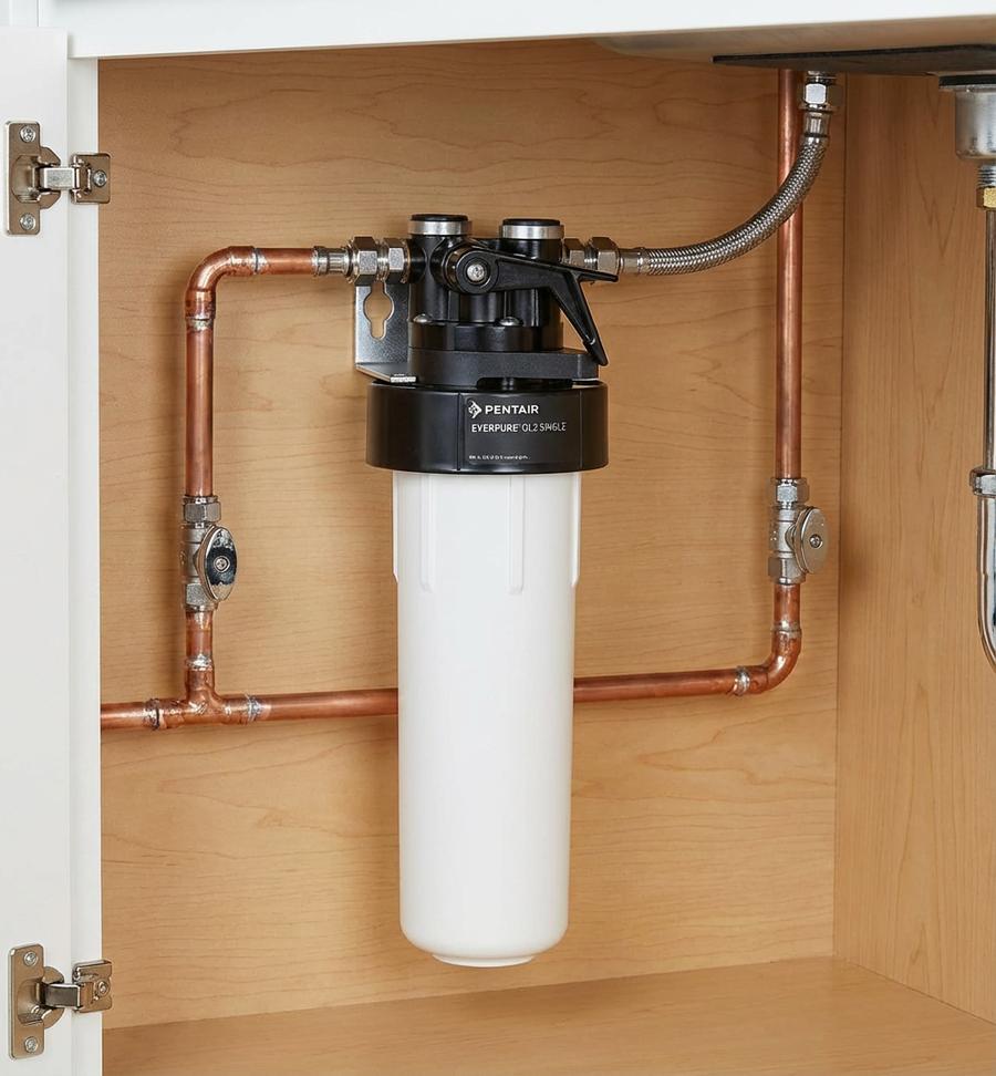 Everpure QL3 filter head mounted